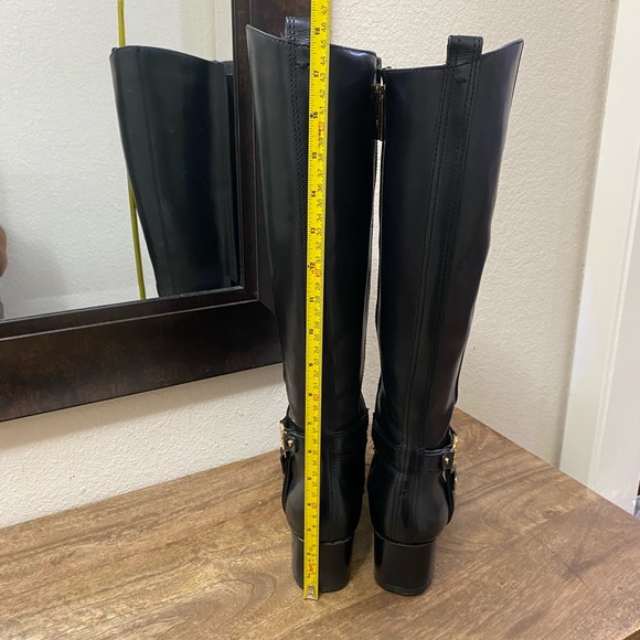 Tory Burch Women’s Black leather knee-high riding boots Size 8.5 - Picture 7 of 15